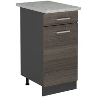 Vicco Küchenunterschrank R-Line, Edelgrau/Anthrazit, 40 cm AP Marmor
