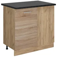 Vicco Eckunterschrank R-Line, Sonoma/Goldkraft Eiche, 86 cm, AP Anthrazit