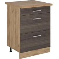 Vicco Vicco, Küchenunterschrank R-Line, Edelgrau, 60 cm mit Schubladen,