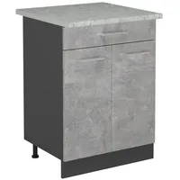 Vicco Küchenunterschrank R-Line, Beton/Anthrazit, 60 cm AP Marmor