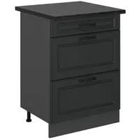 Vicco Küchenunterschrank R-Line, Anthrazit Landhaus/Anthrazit, 60 cm mit Schubladen,