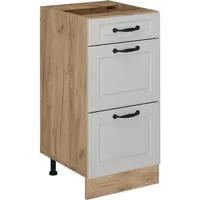 Vicco Küchenunterschrank R-Line, Weiss Landhaus/Goldkraft Eiche, 40 cm mit
