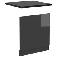 Vicco Geschirrspülblende R-Line, Anthrazit Hochglanz/Anthrazit, 60 cm, AP Anthrazit