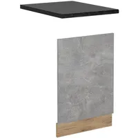 Vicco Geschirrspülblende R-Line, Geschirrspüler Fronttür, Beton, 45 cm, AP