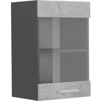 Vicco Vicco, Regal, Küchenglashängeschrank R-Line, Beton/Anthrazit, 40 cm