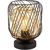 GLOBO Lighting Tischleuchte Tischlampe Beistelllampe Nachttischlampe Metall-Geflecht schwarz