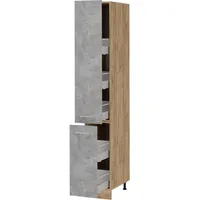 Vicco Apothekerschrank R-Line, Beton/Goldkraft Eiche, 30 cm