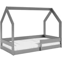Mirjan24 Hausbett, Grau, Holz, Kiefer, Rechteckig, 80x160 cm, Kinder-