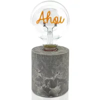 Mea-Living Lucia TISCHLAMPE Beton Ahoi - kabellose Text Glühlampe,