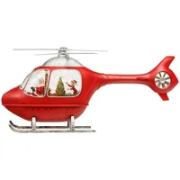 SIKORA WL03 LED Schneelaterne Helikopter rot mit aufwirbelnden Flocken