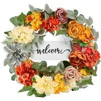 Vevor Künstlicher Dekokranz, 60,96cm, Rot, Orange, Gelb, dekoriert mit