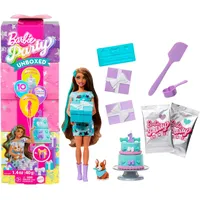 Mattel Barbie Party Unboxed Haustier Geburtstag Serie - blaues