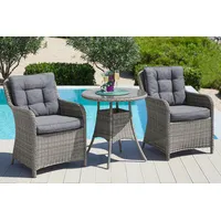 Konifera Garten-Essgruppe »Menorca«, (Set, 3 tlg., 2x Sessel, 1x