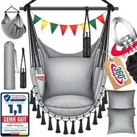 Kesser KESSER® Hängesessel mit 2 Kissen Getränkehalter & Bücherfach