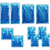 Relaxdays Kühlpads, 10er Set, 4 Größen, Kalt Warm Kompressen,