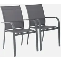 Sweeek 2er-Set stapelbare Gartensessel aus Aluminium und Textilene,