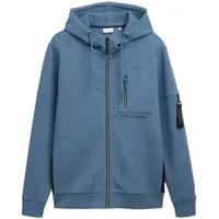Tom Tailor Herren Hoodie Sweatjacke mit Taschen, blau, Uni,