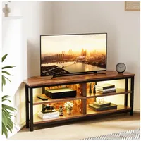 Dripex TV Eckschrank mit LED Beleuchtung Eckkommode TV Lowboard