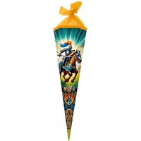 Goldbuch Schultüte 85 cm Ritterhelden, Zuckertüte 6-eckig, Geschenktüte mit