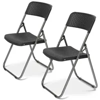 Sekey Rattan Gartenstuhl Klappbar, Campingstuhl Faltbar 200KG, 46x53x84 cm,