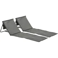 Outsunny 2er-Set Strandmatte, Faltbare Strandliege, verstellbare Sonnenliege