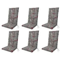 Gardissimo 6x 1112 Hochlehner Gartenstuhl Auflagen 120x50x8cm grau