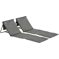 Outsunny Verstellbare, Grau, Kunststoff, 142x40x51 cm, Gartenmöbel, Gartenliegen