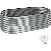 Tectake Hochbeet Flormma, 942l, verzinkt, 200x100x60cm - silber