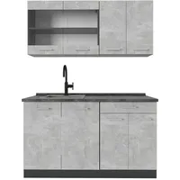 Vicco Küchenzeile R-Line 140 cm Beton/Anthrazit