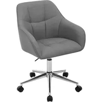 Woltu Bürohocker Homeoffice Stuhl, Schminkstuhl, höhenverstellbar, mit Armlehnen, Leinensitz