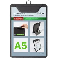 Sigel KB111 Speisekarten-Klemmbrett DIN A5, anthrazit, (B x H)