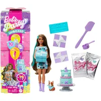 Mattel Barbie Party Unboxed Puppe und Accessoires, Haustier-Geburtstagsserie, Party