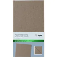 Sigel RM102 Rechnungsmappe, beige mit edler Leinenstruktur, strapazierfähig und