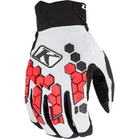 Klim Dakar Handschuhe - Weiß/Schwarz/Rot / S