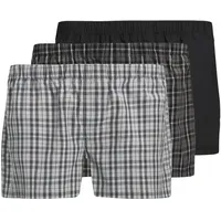 JACK & JONES Web-Boxershorts, 3er Pack in Schwarz/Grau M