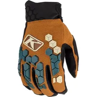 Klim Dakar Handschuhe - Braun/Schwarz/Petrol / XXL