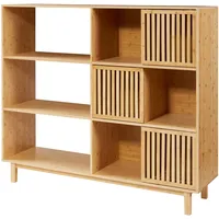 [en.casa] - Bücherregal Ypäjä 128x147x39 cm Bambus