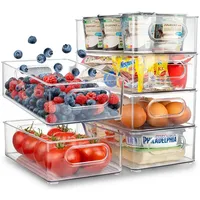 Pfctart Korbeinsatz Kühlschrank-Organizer, Küchen-Organizer, stapelbar, BPA-frei, 6 Stück -