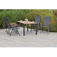 Merxx Paxos Set 5tlg. 4 Sessel 1 Tisch 150