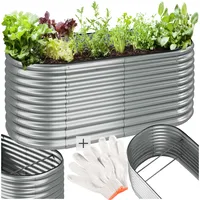 Tectake tectake® Hochbeet, aus verzinktem Stahl, stabil, sicher, witterungsbeständig,