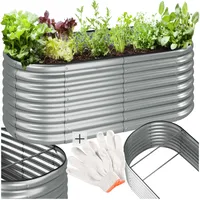 Tectake tectake® Hochbeet, aus verzinktem Stahl, stabil, sicher, witterungsbeständig,