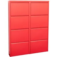 VCM ebuy24 Pisa Schuhschrank mit 8 Klappen in rot.