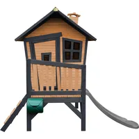 Axi Robin Spielhaus anthrazit | Braun mit Rutsche Grau.