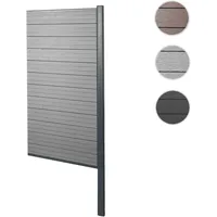 Mendler WPC-Sichtschutz 95 x 0 cm Grau/Aluminium