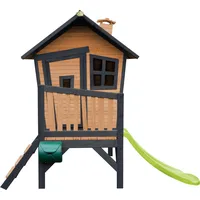 Axi Robin Spielhaus anthrazit | Braun hellgrüner Rutsche FSC-Holz