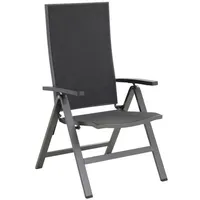 MWH Das Original MWH Verona Klappsessel verstellbar Aluminium/Textilene Dunkelgrau