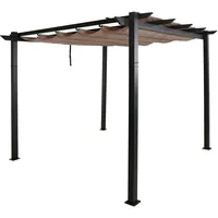 Mendler Aluminium Pergola HWC-N93, Gartenpavillon Pavillon Garten, stabiles 8cm-Gestell