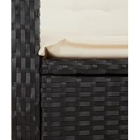 VidaXL 2-tlg. Garten-Essgruppe mit Kissen Schwarz Poly Rattan