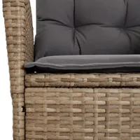VidaXL 7-tlg. Garten-Essgruppe mit Kissen Beigemischung Poly Rattan