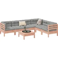 VidaXL 7-tlg. Garten-Sofagarnitur mit Kissen Massivholz Douglasie